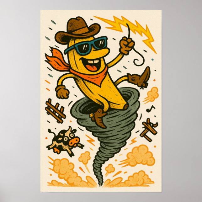 Póster Poster Banana Cowboy Tornado (Frente)