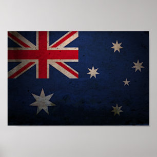 Póster Poster - Bandera australiana vintage