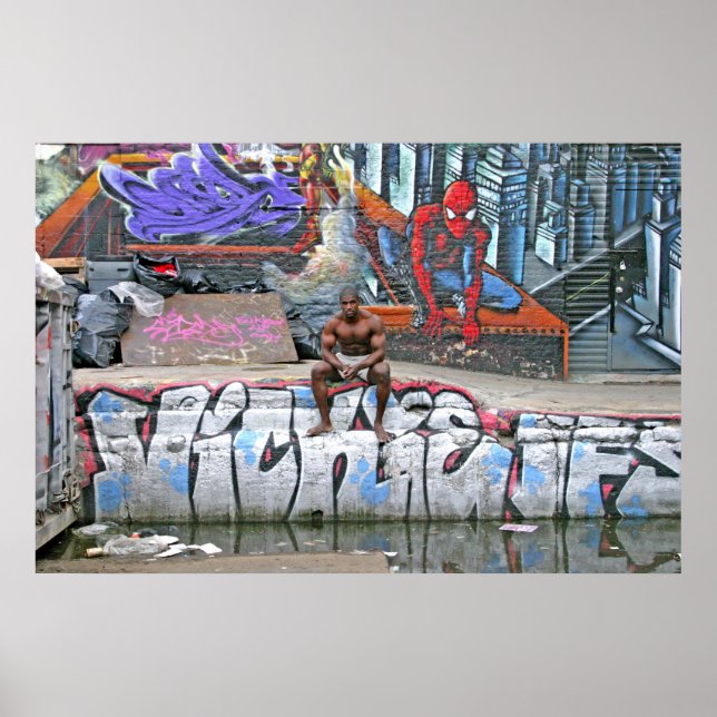 Póster Poster, "Baño urbano" (Frente)