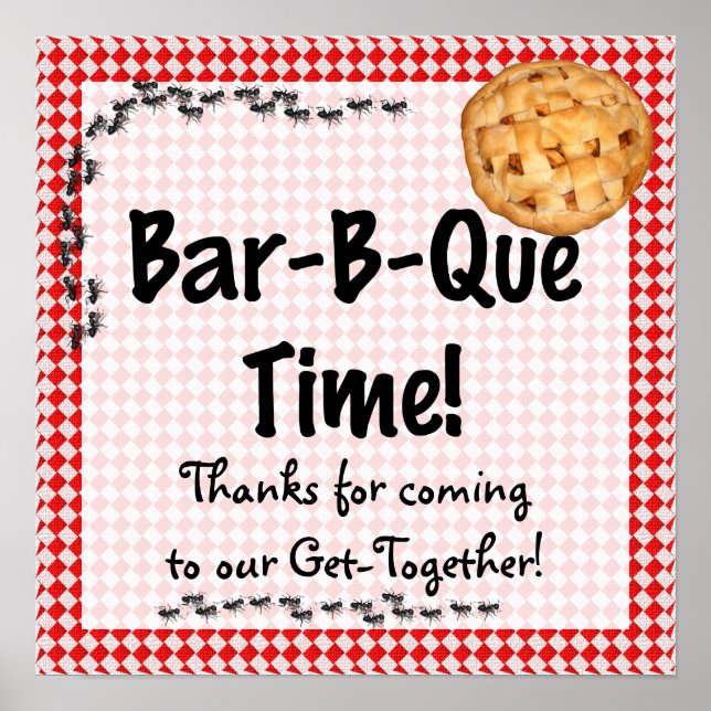 Póster Poster BBQ de cumpleaños de verano (Frente)