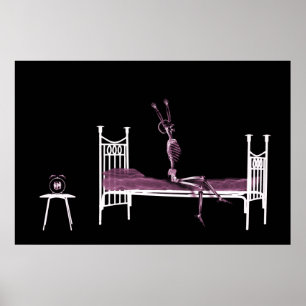 Póster Poster - Bedtime X-Ray Skeleton Black Pink
