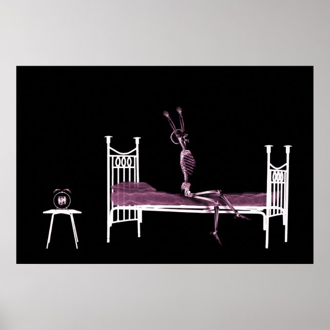 Póster Poster - Bedtime X-Ray Skeleton Black Pink (Frente)