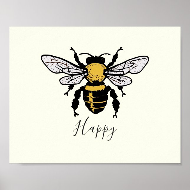 Póster Poster Bee Happy (Frente)