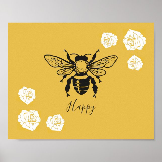 Póster Poster Bee Happy (Frente)