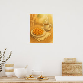 Póster Poster belga de Waffle & Coffee - Acogedor Café Sc