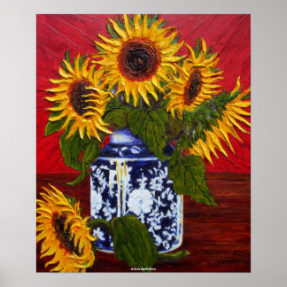 Póster Poster Bella Artes de girasoles amarillos