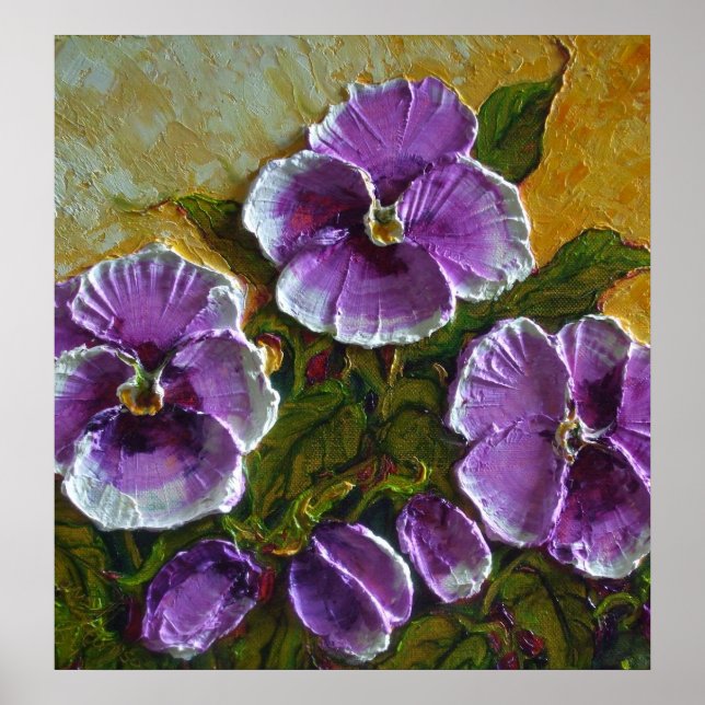 Póster Poster Bella Artes de Pansies Púrpuras de París (Frente)