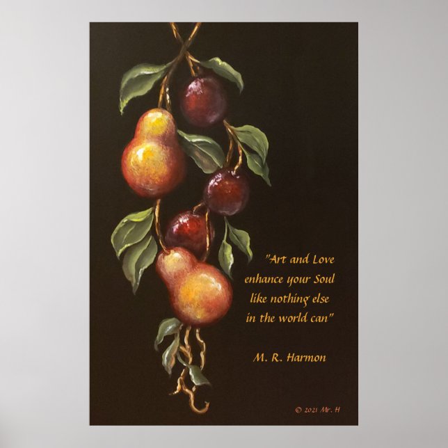 Póster Poster Bella Artes de poesía, peras y ciruelas (Frente)