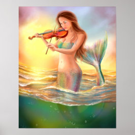Póster Poster-bella sirena juega en violín