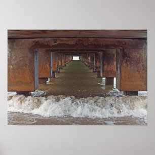PÓSTER POSTER "BENEATH HANALEI PIER" (KAUAI, HAWAII)