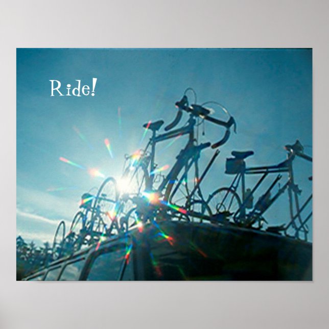 Póster Poster - Bicicletas con arco iris (Frente)
