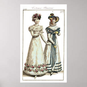Póster Poster Biedermeier Fashion Print 1821