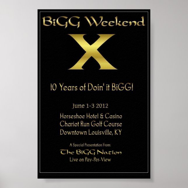 Póster Poster BiGG Weekend X 4"x6" (Frente)