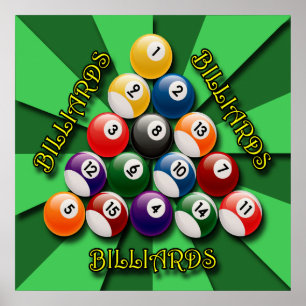 PÓSTER POSTER BILLIARDS BALLS
