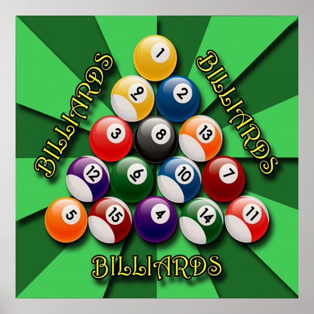 PÓSTER POSTER BILLIARDS BALLS (Frente)