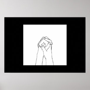 Póster Poster black and white Holding Hands