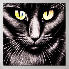 Póster Poster Black Cat Square