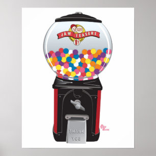 Póster Poster blanco de la máquina Gumball