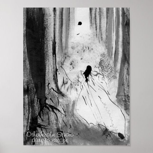 Póster Poster blanco de nieve gótica (Frente)