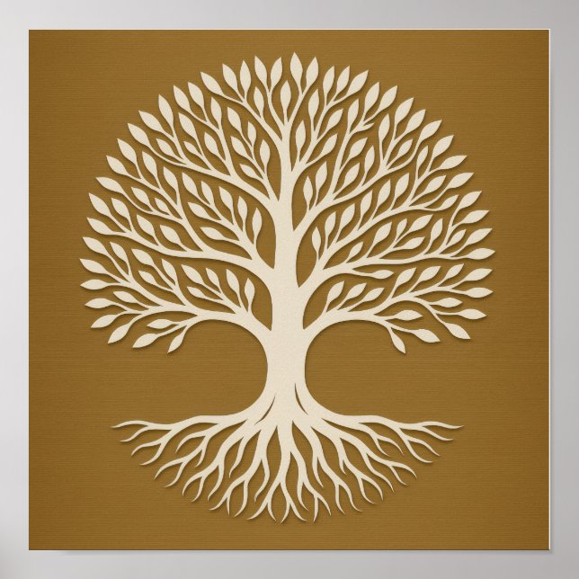 Póster Poster Blanco del Bronce en el árbol de la vida (Frente)