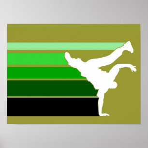 Póster Poster blanco del grn de la pendiente de BBOY