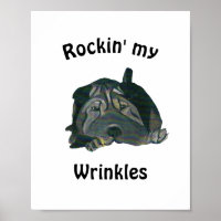 Poster blanco "Rockin" My Wrinkles Black Sharpei
