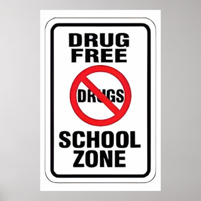 Póster Poster blanco sin drogas para la escuela (Frente)