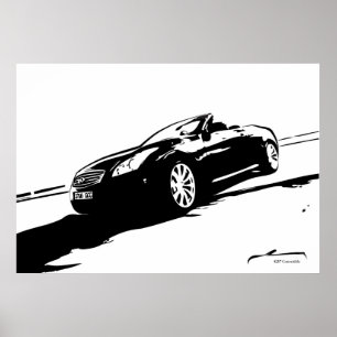 Póster Poster blanco y negro convertible G37