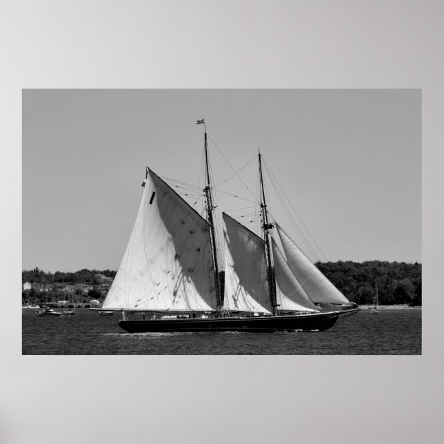 Póster Poster blanco y negro de Bluenose II (Frente)