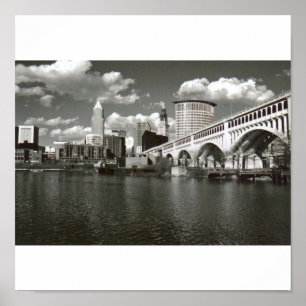 Póster Poster blanco y negro de Cleveland