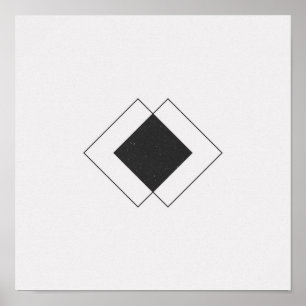 Póster Poster blanco y negro de diamante minimalista