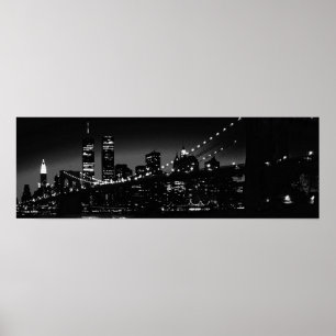 Póster Poster blanco y negro de la ciudad de Nueva York