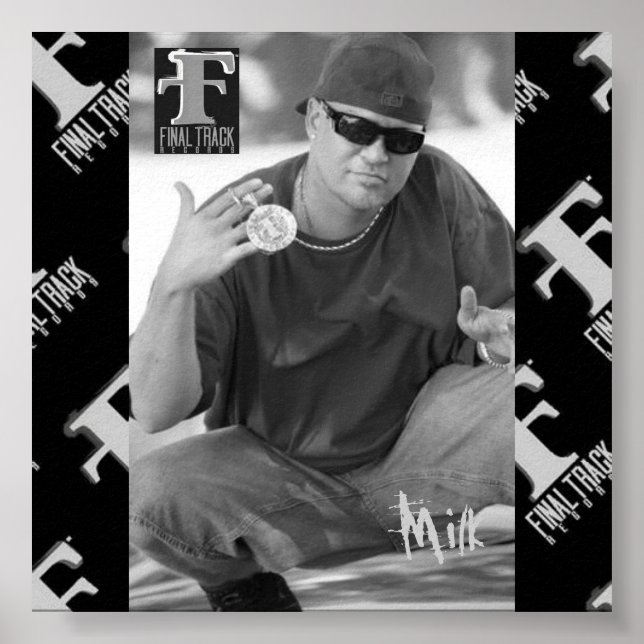 Póster Poster blanco y negro de leche (Frente)