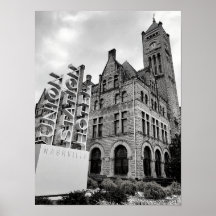 Poster blanco y negro de Nashville