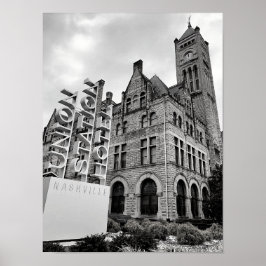 Póster Poster blanco y negro de Nashville