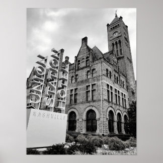 Póster Poster blanco y negro de Nashville