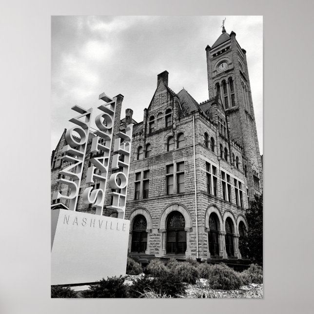 Póster Poster blanco y negro de Nashville (Frente)