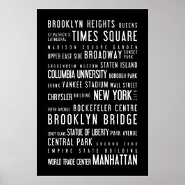 Póster Poster blanco y negro de Nueva York
