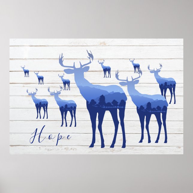 Póster Poster-Blue Deer Hope (Frente)