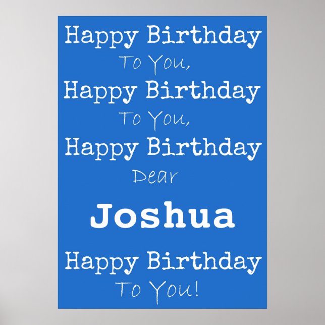 Póster Poster Blue Happy Birthday (Frente)