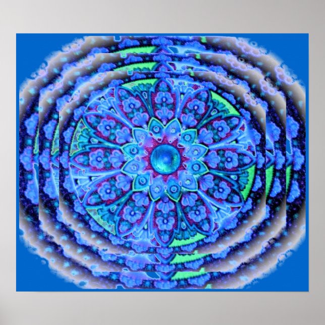 Póster Poster Blue Lace Mandala (Frente)