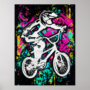 Póster Poster Bmx colorido - Bicicleta Bmx - Bicicleta Bm