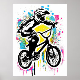 Póster Poster Bmx colorido - Bicicleta Bmx - Graffiti