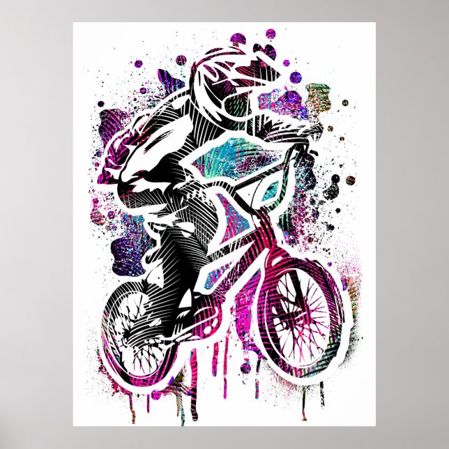 Póster Poster Bmx colorido - Bicicleta Bmx - Retro (Frente)