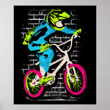 Poster Bmx personalizado - Grafiti de bicicleta Bm