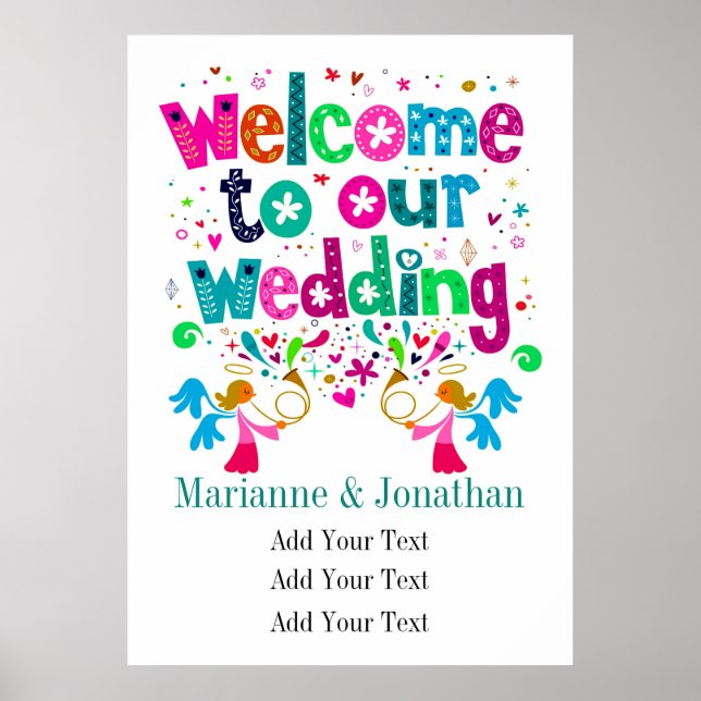 Póster Poster Boda contemporáneo (Frente)