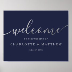 Póster Poster Boda de bienvenida de la Marina de caligraf