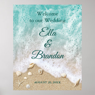 Póster Poster Boda de las olas de playa