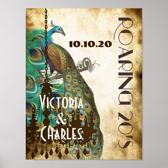 Póster Poster Boda de Peacock Roaring 20 (Frente)