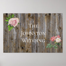 Póster Poster Boda de Rosas Rusticos Personalizados de Ma